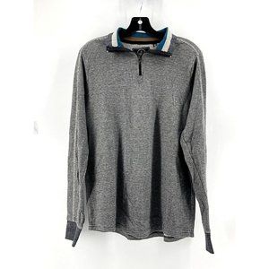 Knit Heritage Men's Gray 1/4 Zip Collared Pullover Long Sleeve Shirt Size M